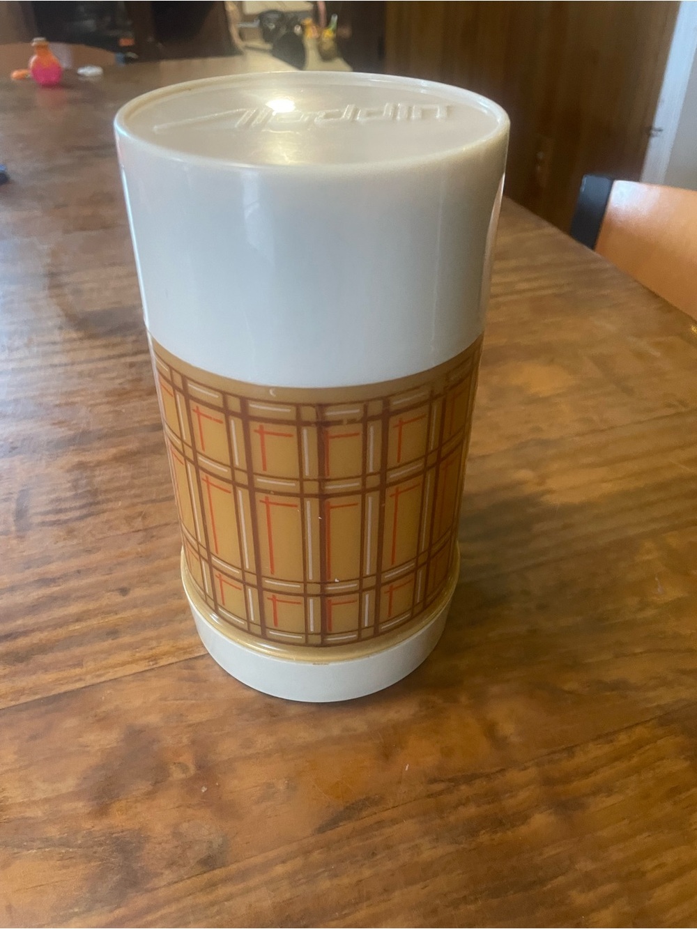 Vintage 60s-70s Aladdin’s Retro Plaid Thermos Insulated Hot Cold Pint Size